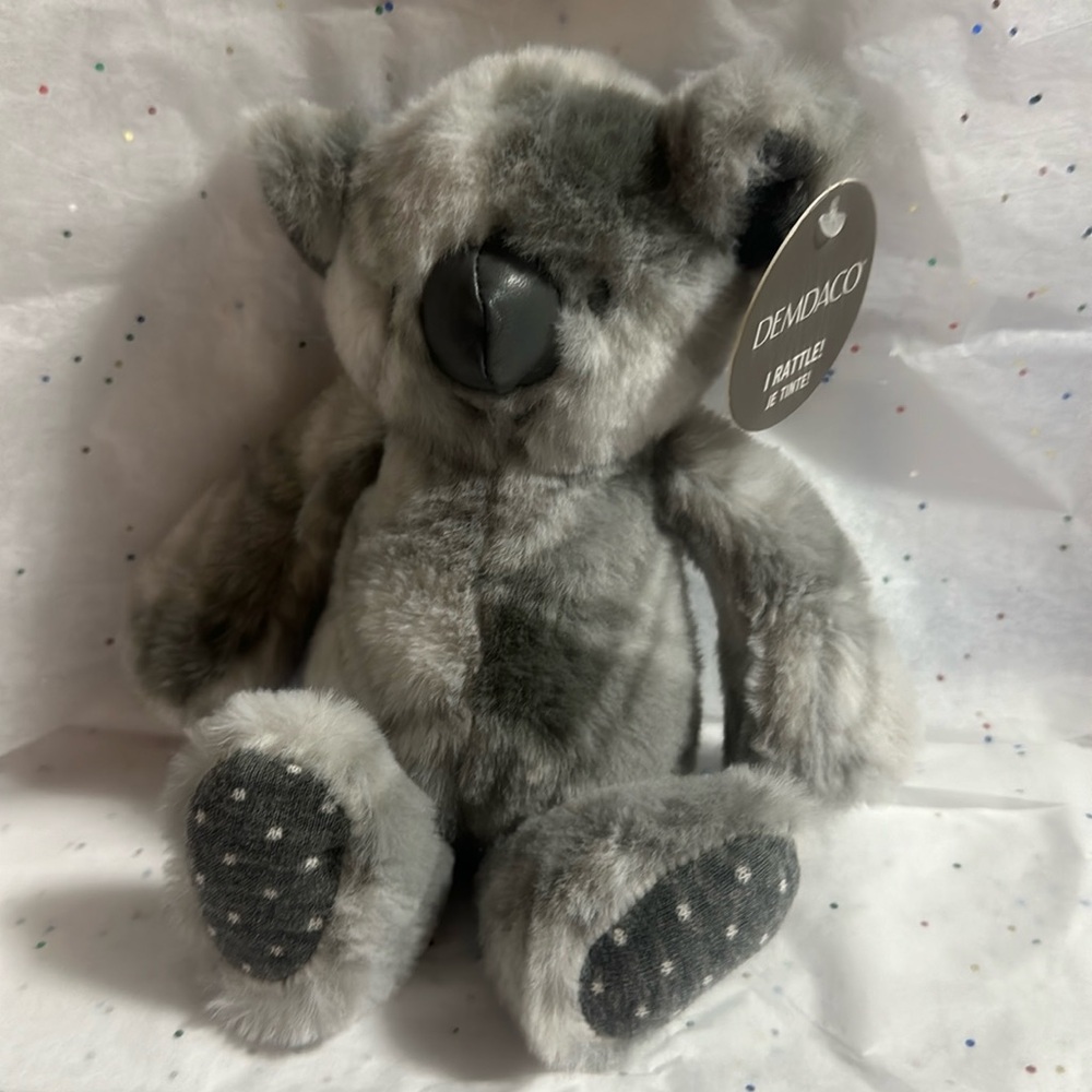 DEMDACO KOALA KISSES RATTLE PLUSH: 9 IN: NEW WITH TAGS